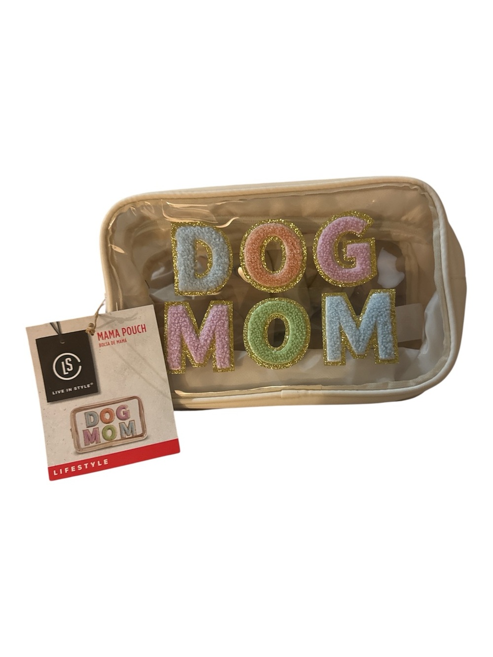 LS LIVE IN STYLE Pouch Dog Mom Clear NWT
